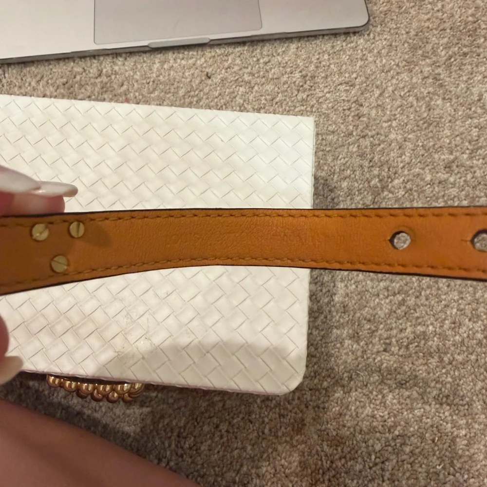 Louis Vuitton Brown Monogram Mini Bracelet with Gold V Accent